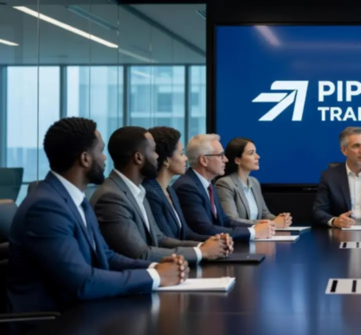 Senior leaders from PIP’S TRANSPORT LTD in a boardroom announcing new transport services
