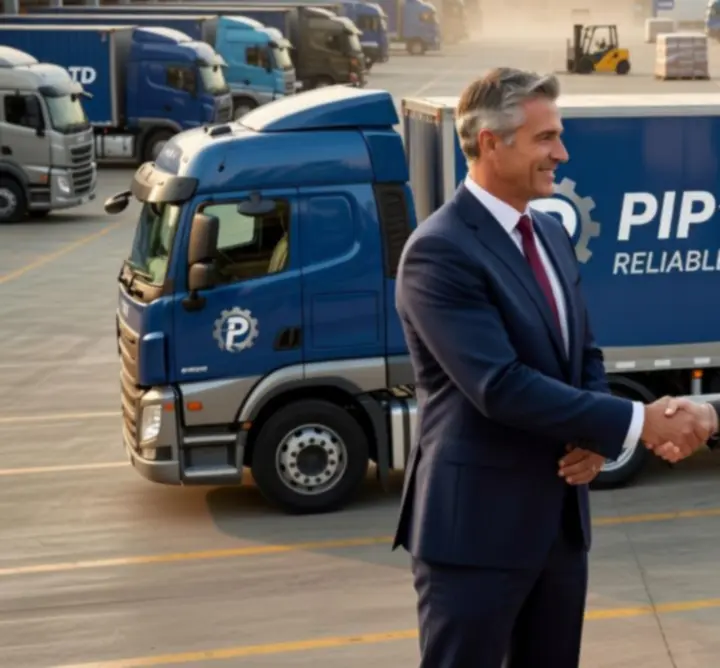Logistics leaders from PIP'S TRANSPORT LTD and a partner organisation in a strategy meeting