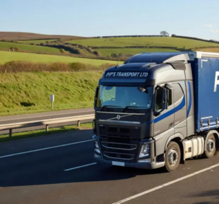 PIP’S TRANSPORT LTD truck driving along a UK motorway