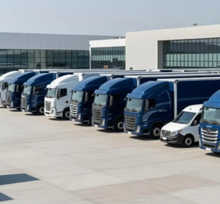 Line-up of modern PIP’S TRANSPORT LTD vehicles in a transport yard